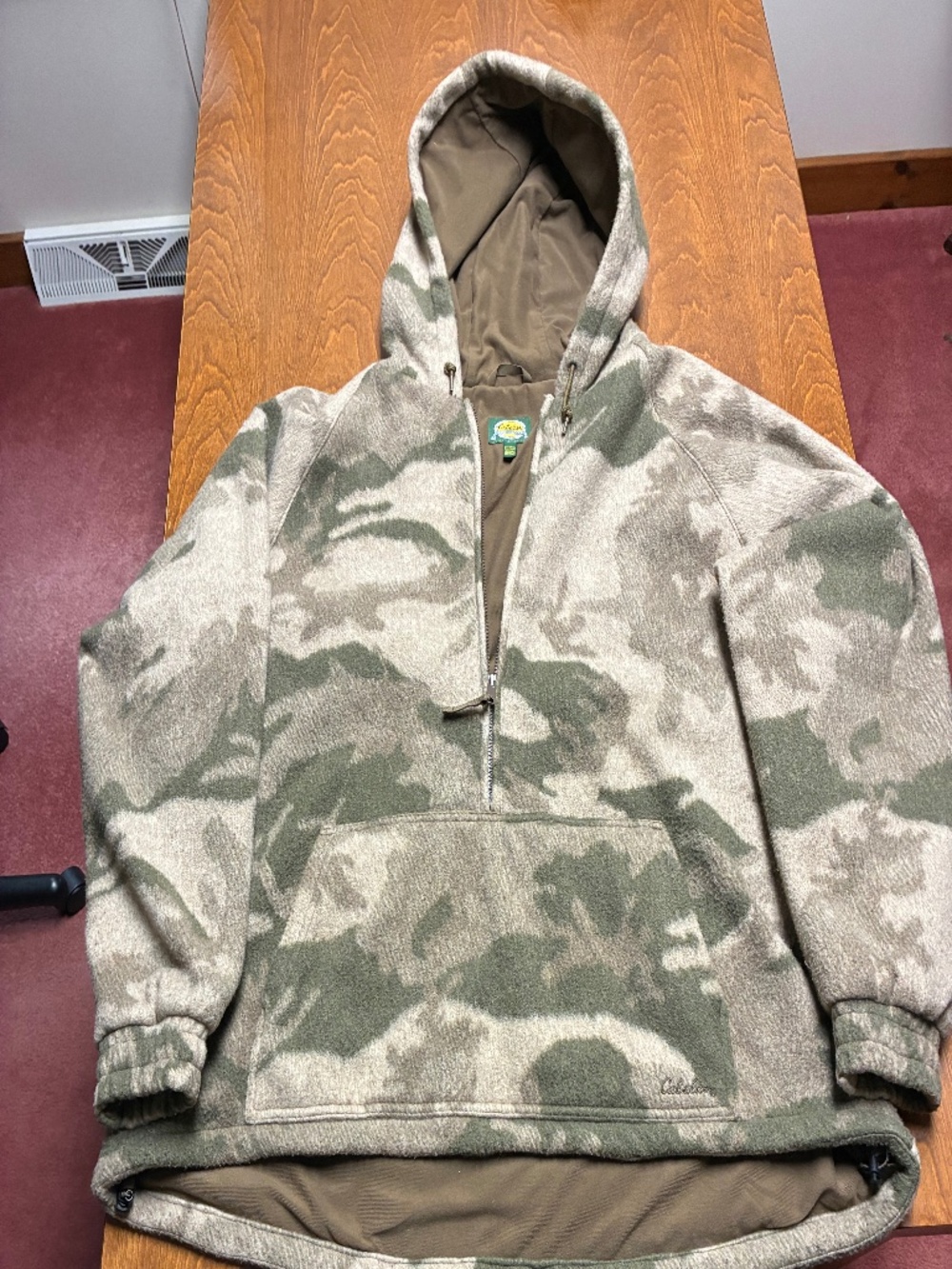 Cabelas 4Most Wooltimate Windshear Hooded 1/2 Zip Pullover 2X